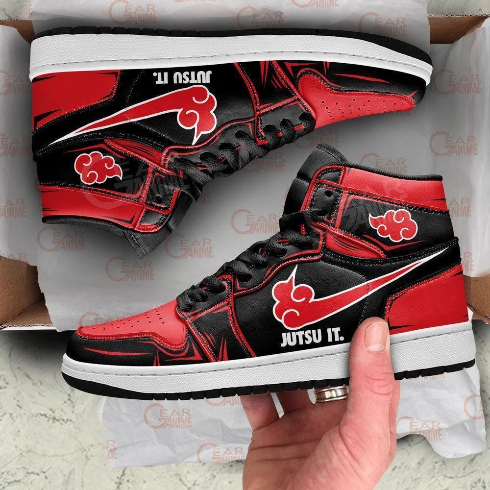 Akatsuki Jutsu It Anime JD1s Sneakers For Naruto Fans, Air Jordan Hightop