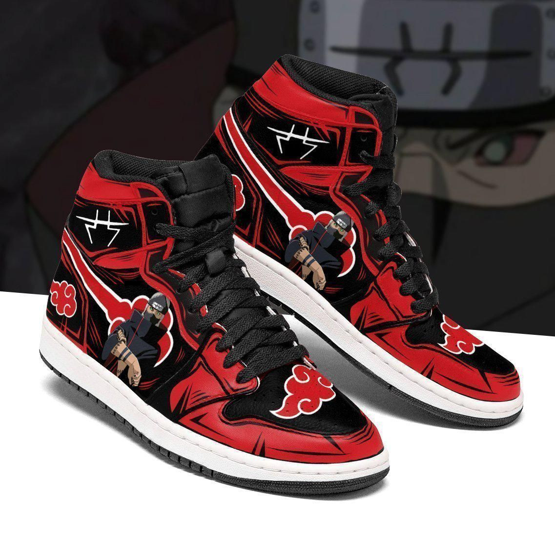 Akatsuki Kakuzu Naruto Anime 1 High Top Air Jordan Sneaker, Air Jordan Hightop