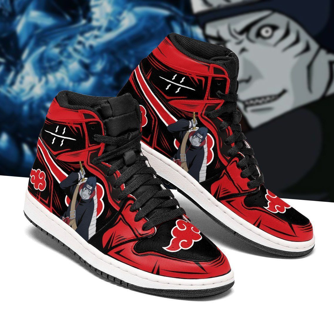 Akatsuki Kisame Naruto Anime 1 High Top Air Jordan Sneaker, Air Jordan Hightop