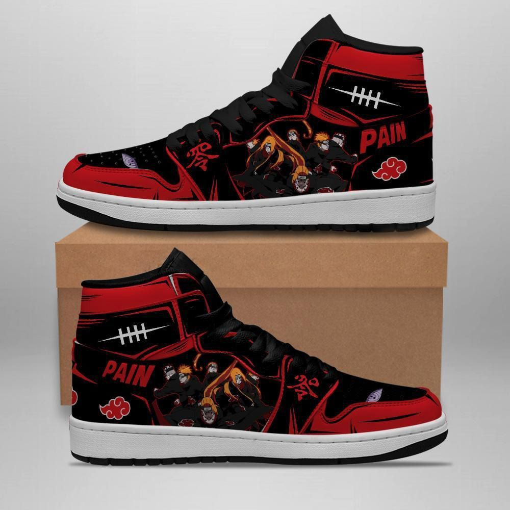 Akatsuki Pain Naruto Anime 1 High Top Air Jordan Sneaker, Air Jordan Hightop