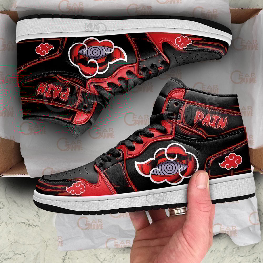 Akatsuki Pain Rinnegan Eye JD Sneakers For Anime Fans, Air Jordan Hightop
