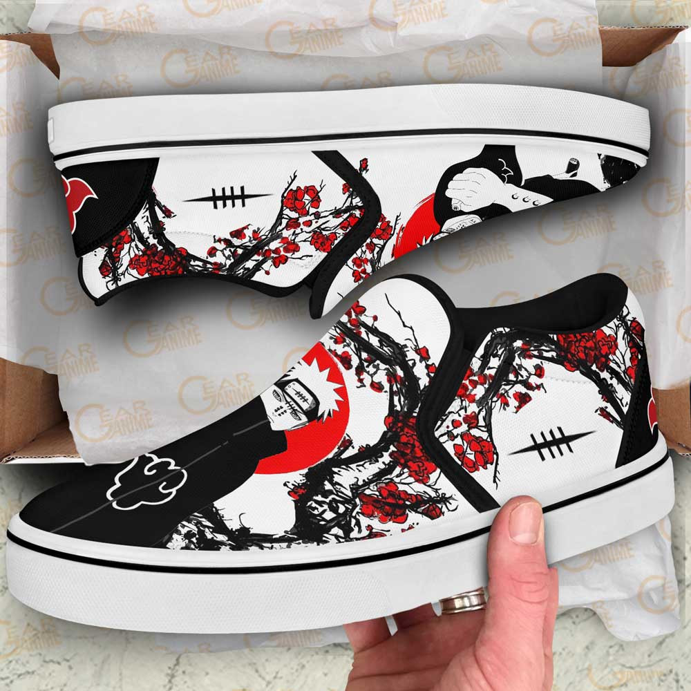 Akatsuki Pain Slip-On Shoes Canvas Custom Japan Blossom Anime Shoes