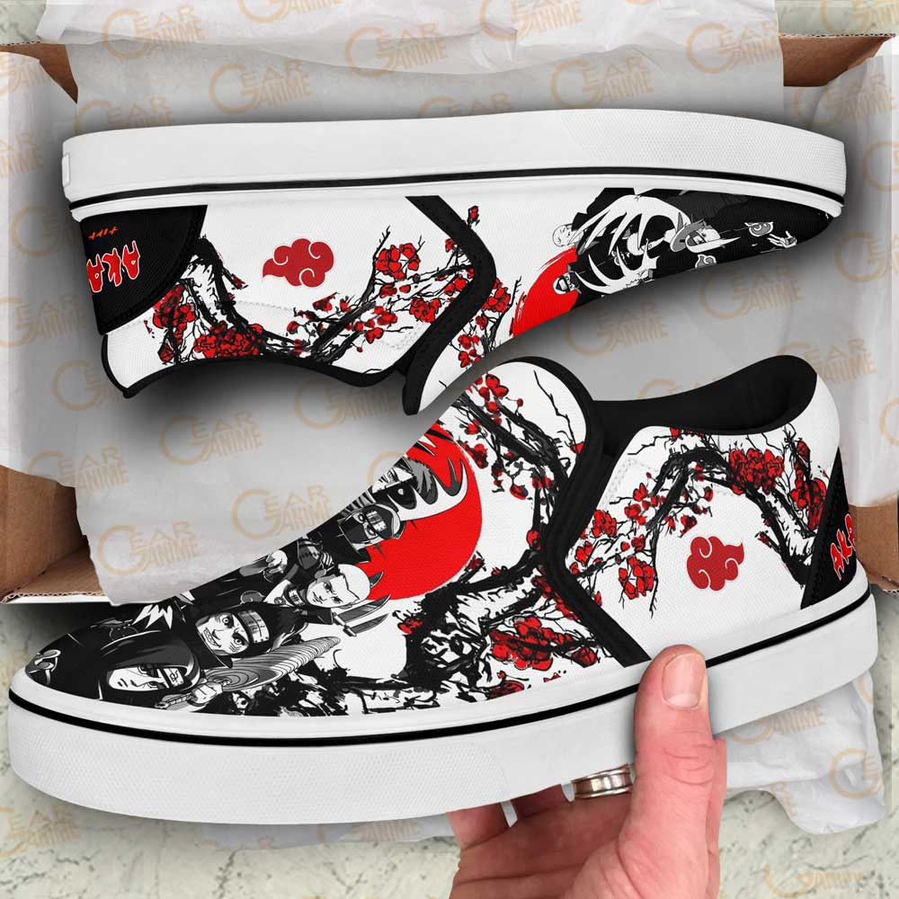 Akatsuki Slip-On Shoes Canvas Custom Japan Blossom Anime Shoes