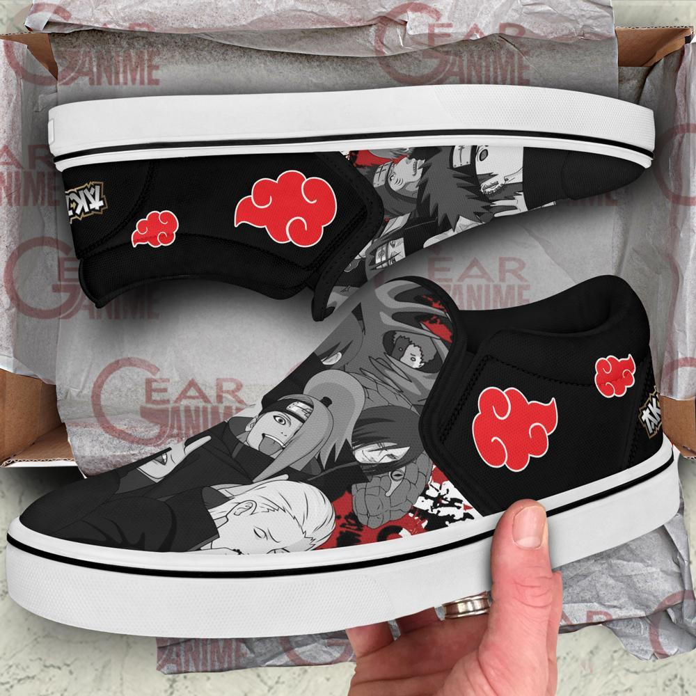 Akatsuki Team Slip-On Shoes Canvas Custom Anime Shoes