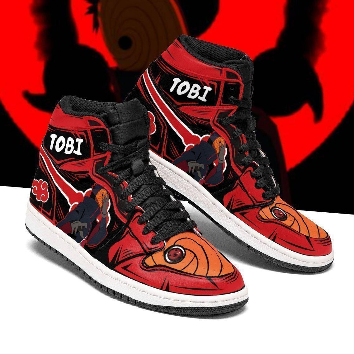 Akatsuki Tobi Naruto Anime 1 High Top Air Jordan Sneaker, Air Jordan Hightop
