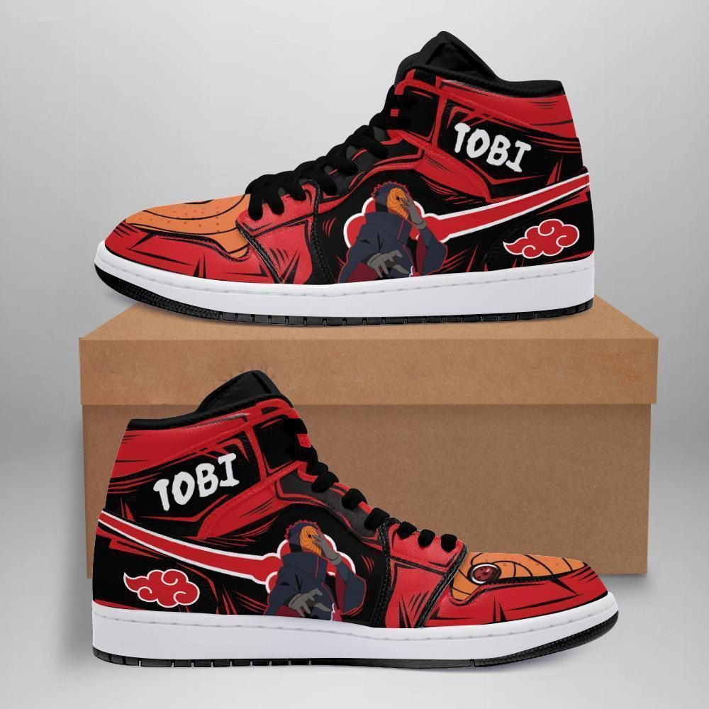 Akatsuki Tobi Naruto Anime 1 High Top Air Jordan Sneaker, Air Jordan Hightop