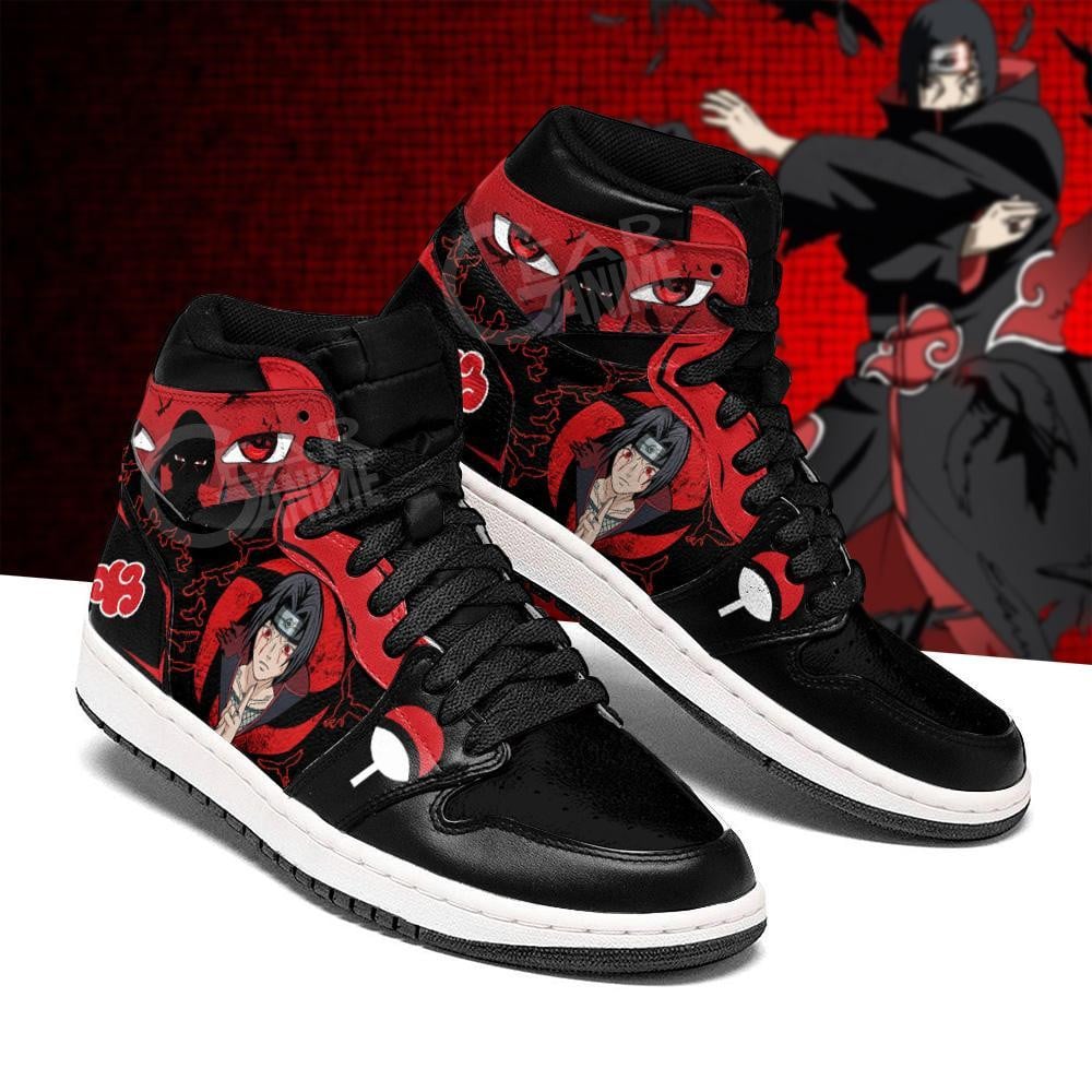 Akatsuki Uchiha Itachi Ninjutsu Anime JD1s Sneakers For Naruto Fans, Air Jordan Hightop
