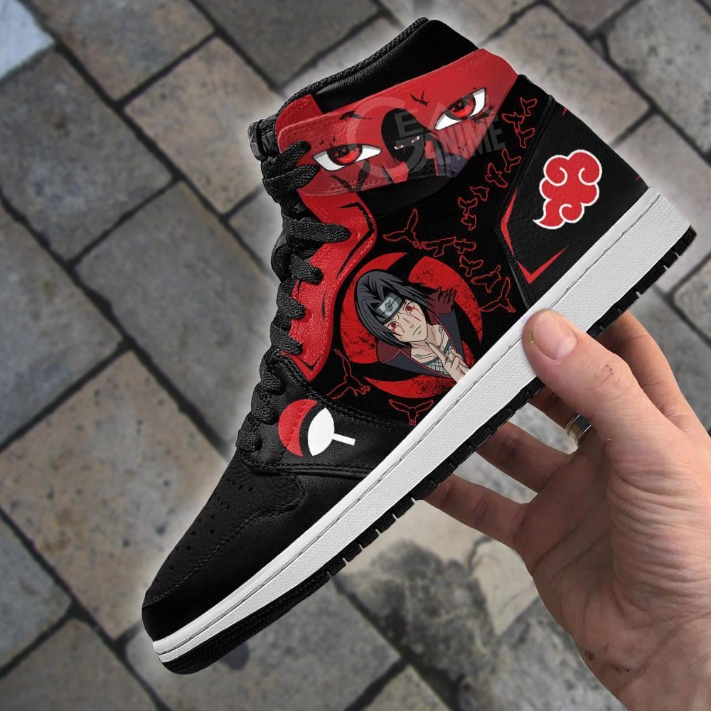 Akatsuki Uchiha Itachi Ninjutsu Anime JD1s Sneakers For Naruto Fans, Air Jordan Hightop