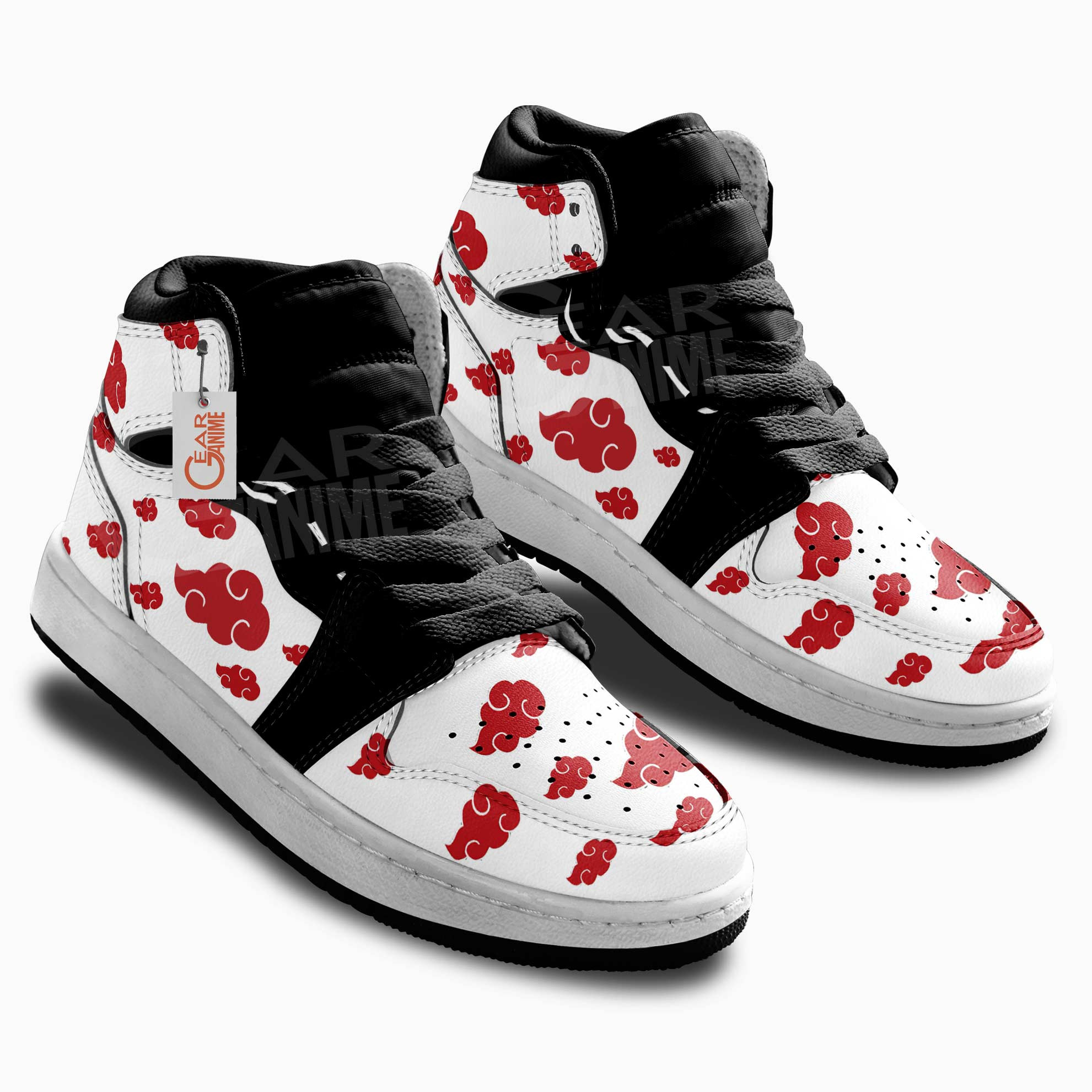 Akatsuki White Kids Sneakers Custom Anime Kids Shoes