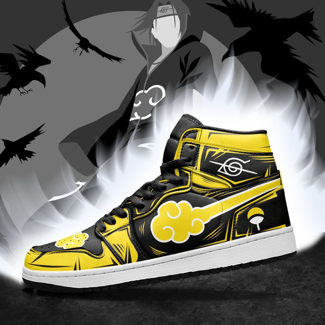 Akatsuki Yellow Naruto Anime 1 High Top Air Jordan Sneaker, Air Jordan Hightop