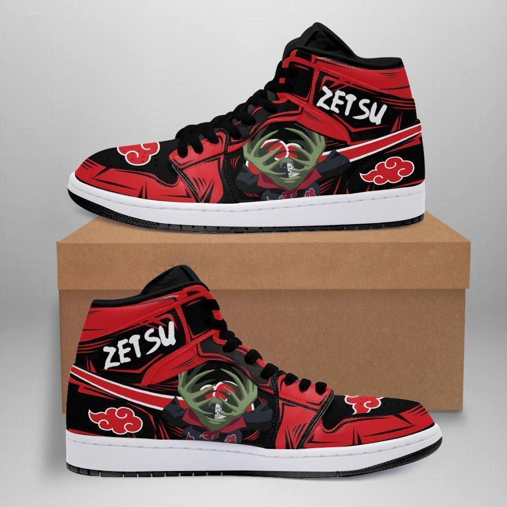 Akatsuki Zetsu Naruto Anime 1 High Top Air Jordan Sneaker, Air Jordan Hightop