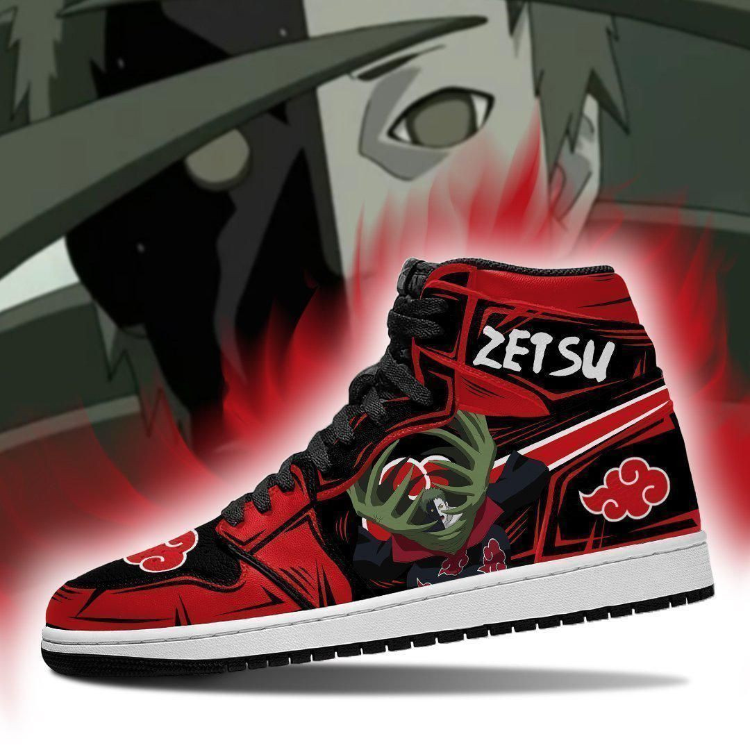 Akatsuki Zetsu Naruto Anime 1 High Top Air Jordan Sneaker, Air Jordan Hightop