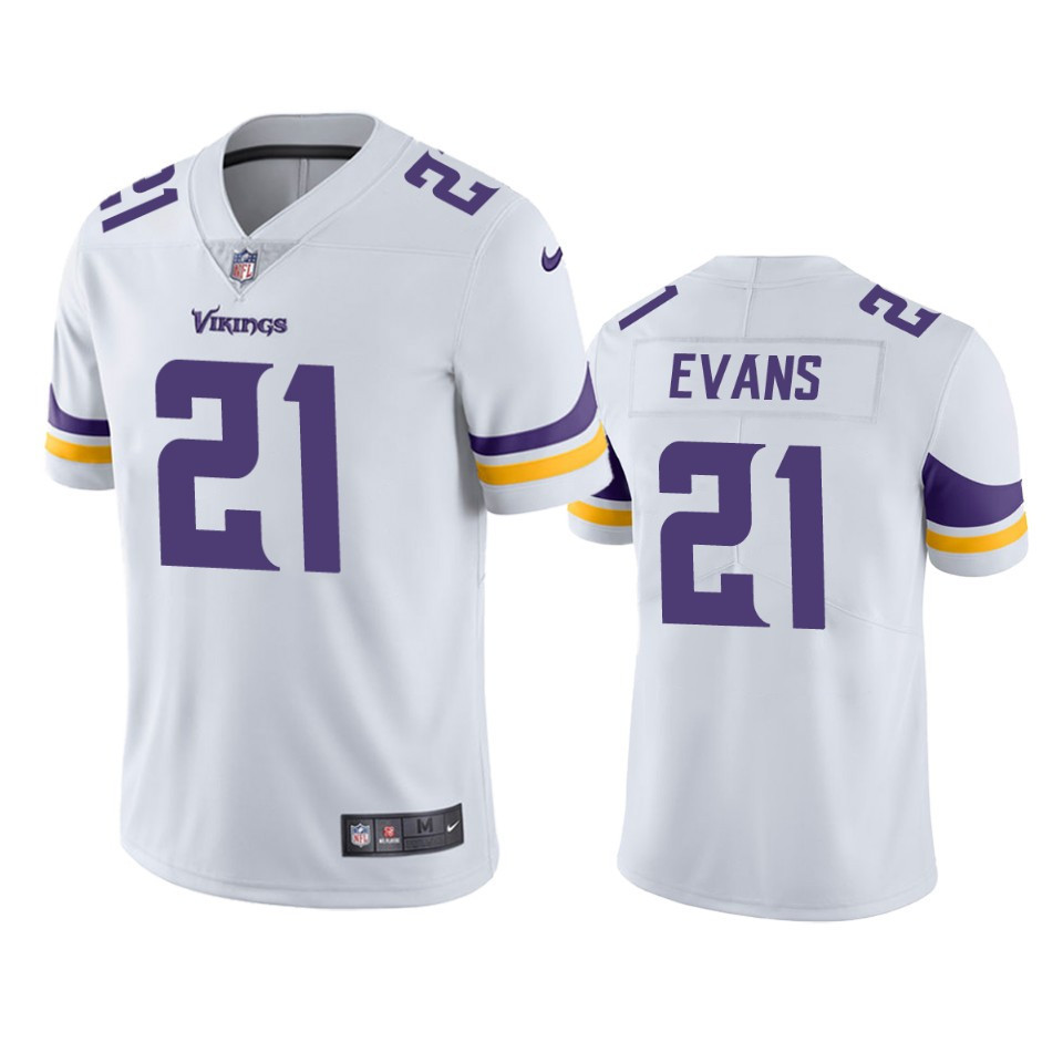 Akayleb Evans 21 Minnesota Vikings White Vapor Limited Stitched Jersey