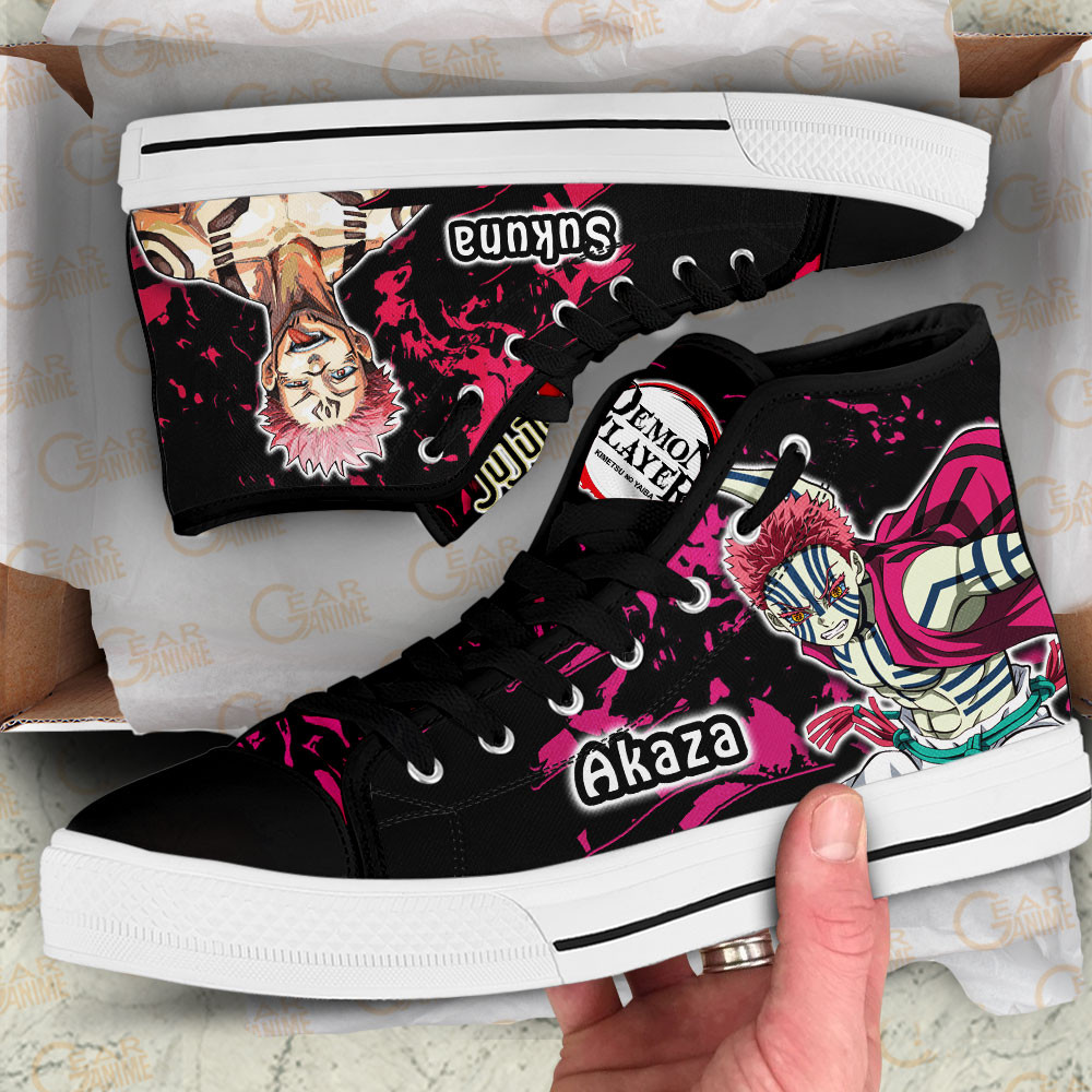 Akaza and Sukuna High Top Shoes Anime Sneakers