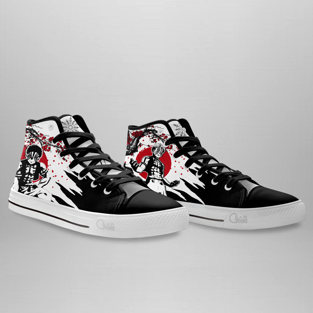 Akaza High Top Shoes Custom Demon Slayer Anime Sneakers Japan Style
