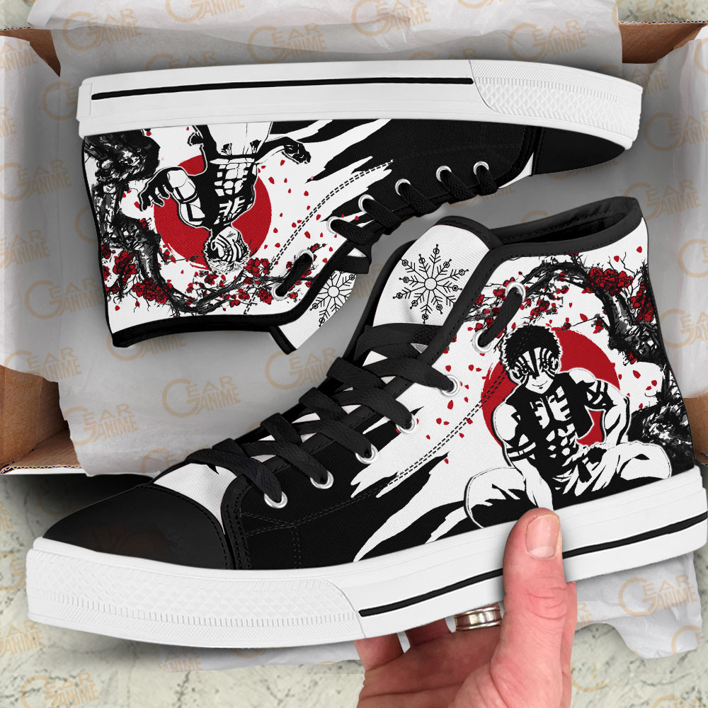 Akaza High Top Shoes Custom Demon Slayer Anime Sneakers Japan Style