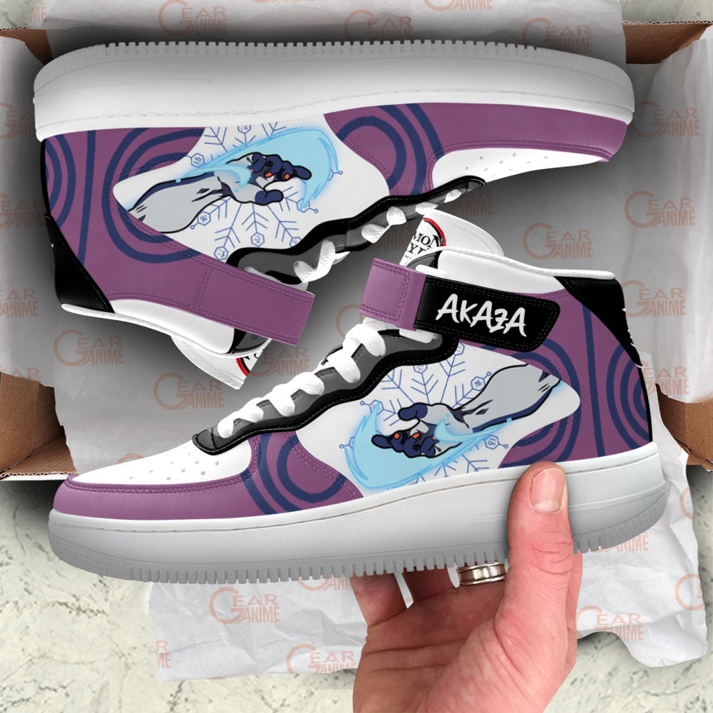 Akaza Sneakers Air Mid Custom Anime Demon Slayer Shoes