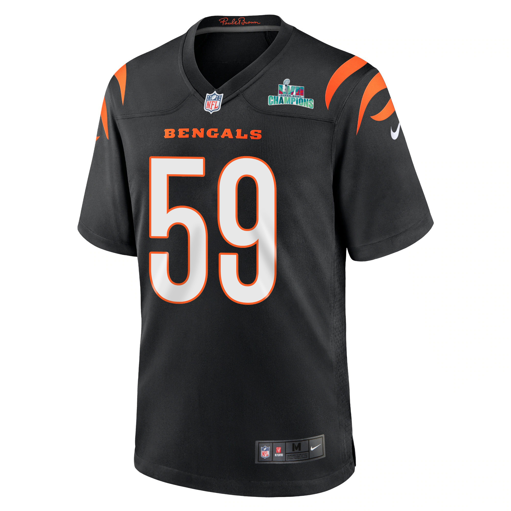 Akeem Davis-Gaither 59 Cincinnati Bengals Super Bowl LVII Champions Men Game Stitched Jersey – Black