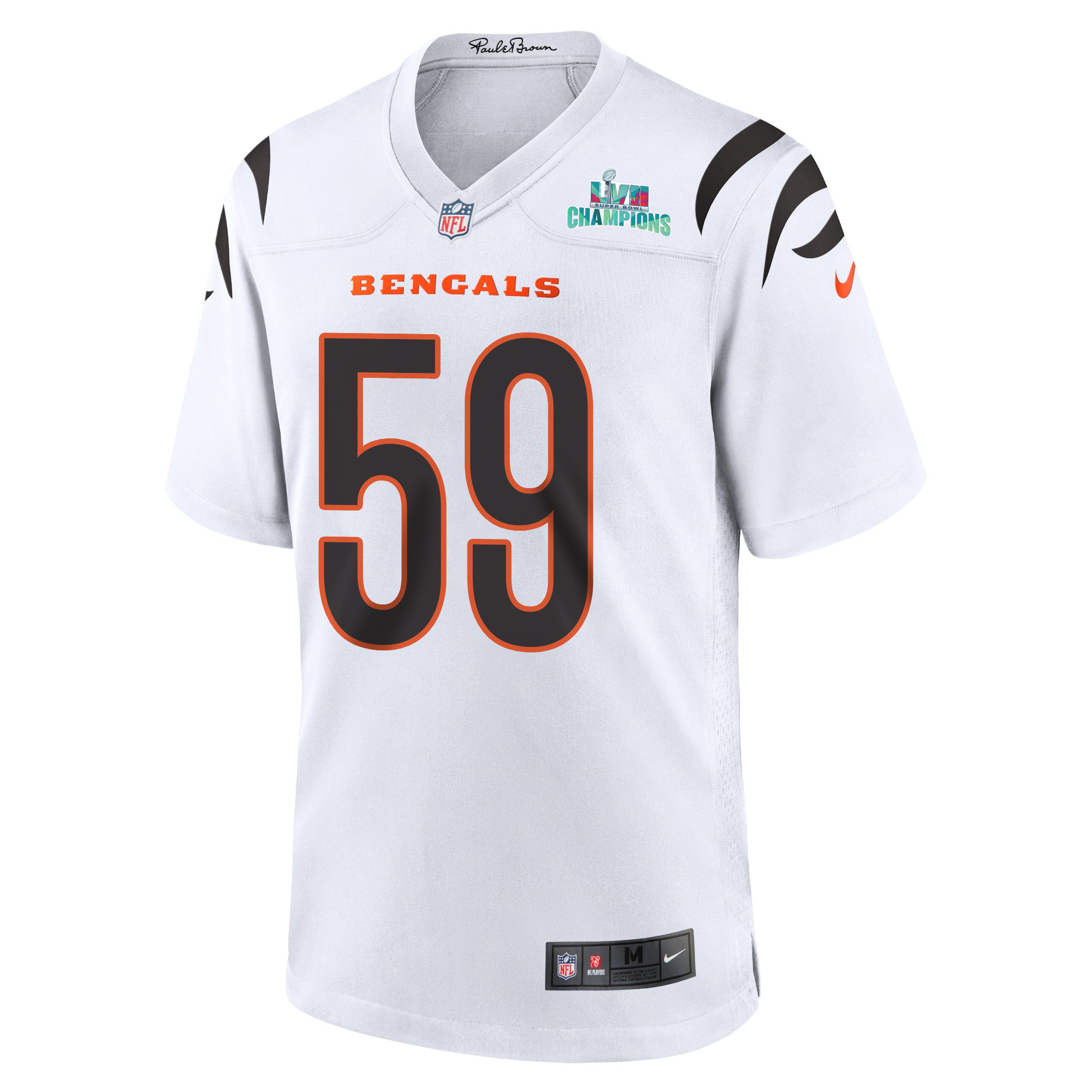 Akeem Davis-Gaither 59 Cincinnati Bengals Super Bowl LVII Champions Men Game Stitched Jersey – White