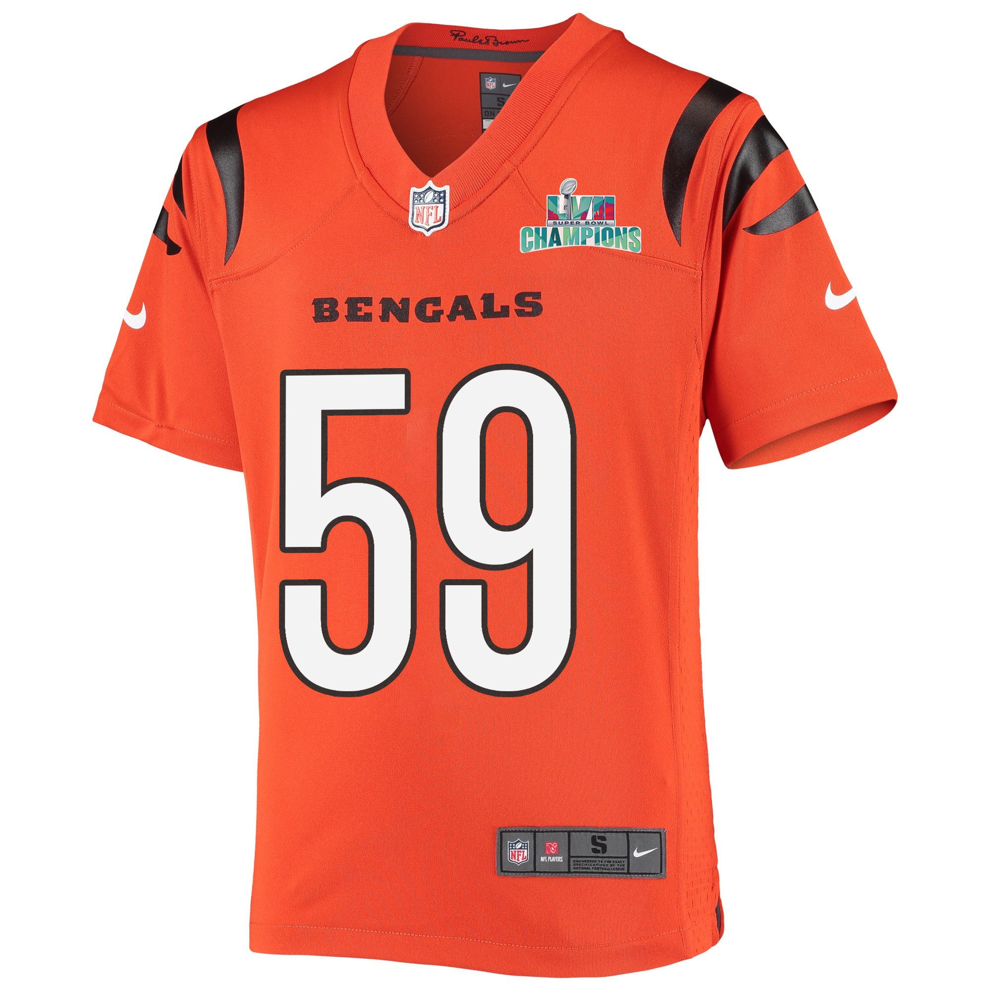Akeem Davis-Gaither 59 Cincinnati Bengals Super Bowl LVII Champions Youth Alternate Game Stitched Jersey – Black