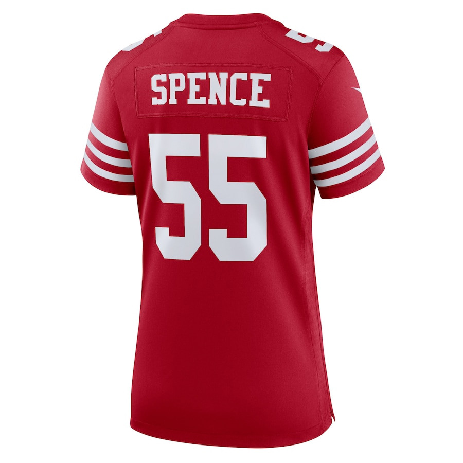 Akeem Spence 55 San Francisco 49ers Women’s Home Game Player Stitched Jersey – Scarlet