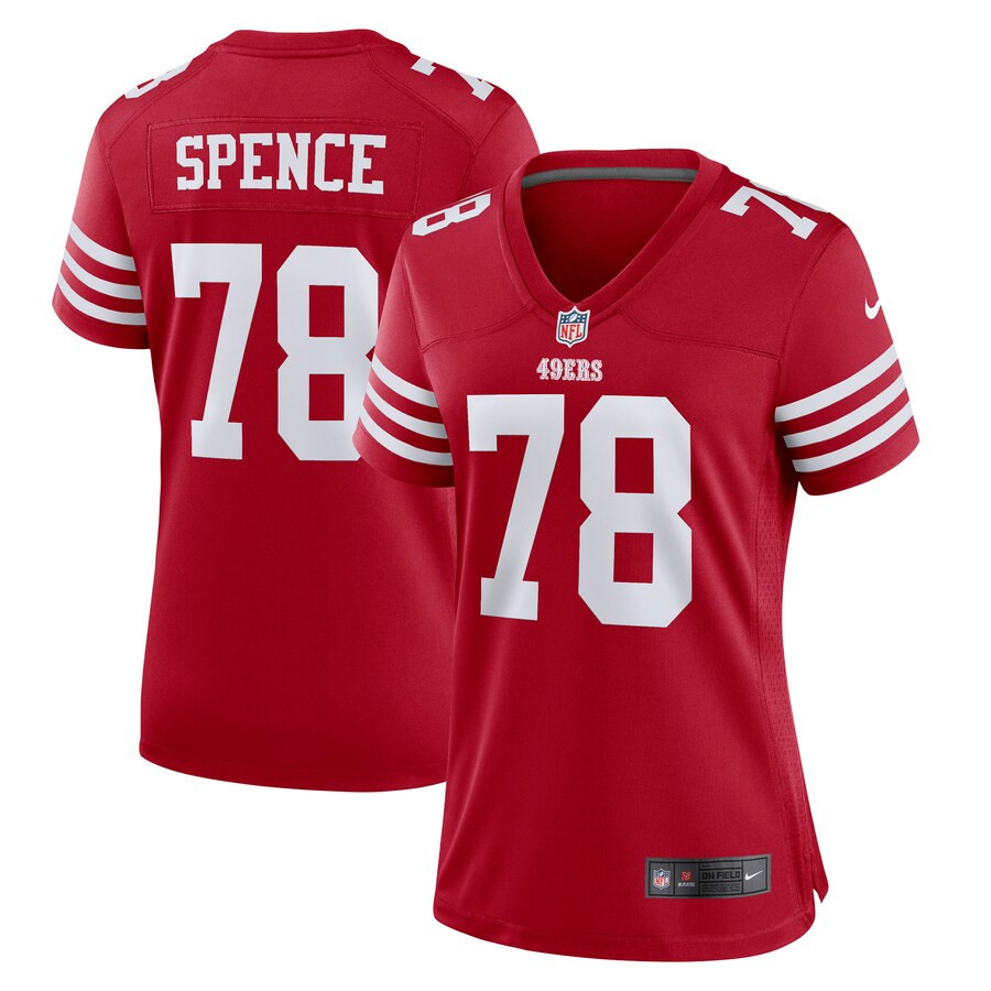 Akeem Spence San Francisco 49ers Women’s Stitched Jersey – Scarlet