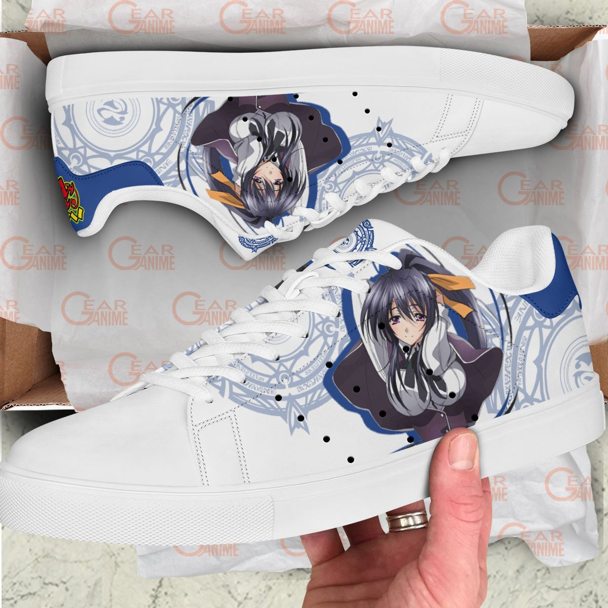 Akeno Himejima Skate Sneakers Custom Anime High School DxD Shoes