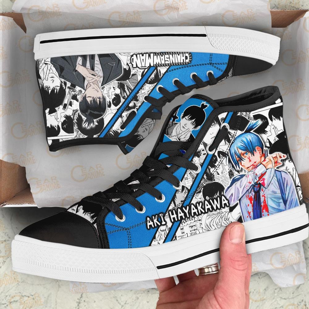 Aki Hayakawa High Top Shoes Custom Manga Anime Chainsaw Man Sneakers