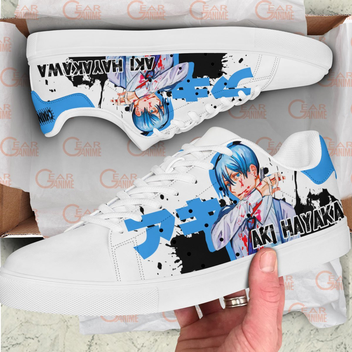 Aki Hayakawa Skate Sneakers Custom Chainsaw Man Anime Shoes