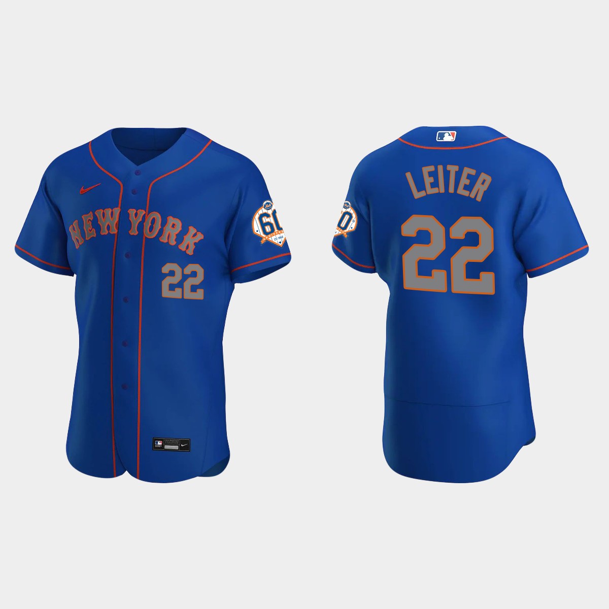 Al Leiter New York Mets 60th Anniversary Alternate Jersey – Royal