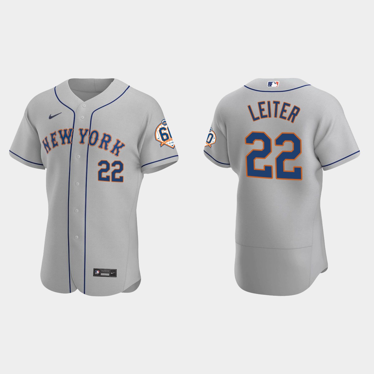 Al Leiter New York Mets 60th Anniversary Road Jersey – Gray