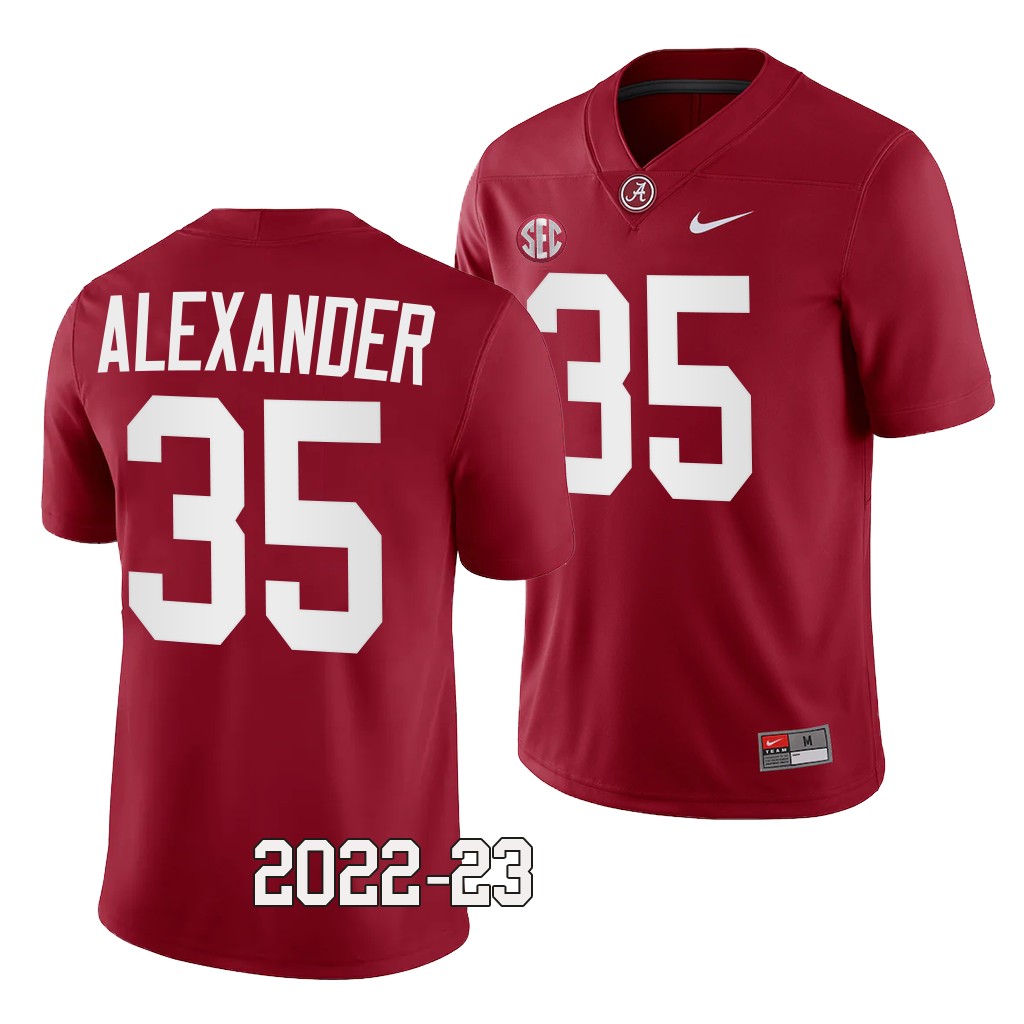 Alabama Crimson Tide #35 Jeremiah Alexander 2022-23 College Crimson Jersey Men's