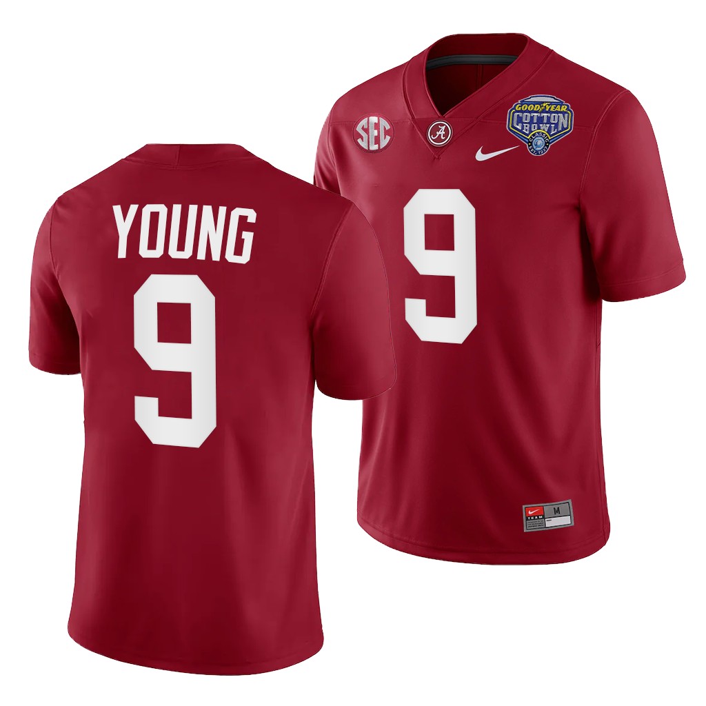 Alabama Crimson Tide Bryce Young 9 Jersey Crimson 2021 Cotton Bowl College Playoff Uniform