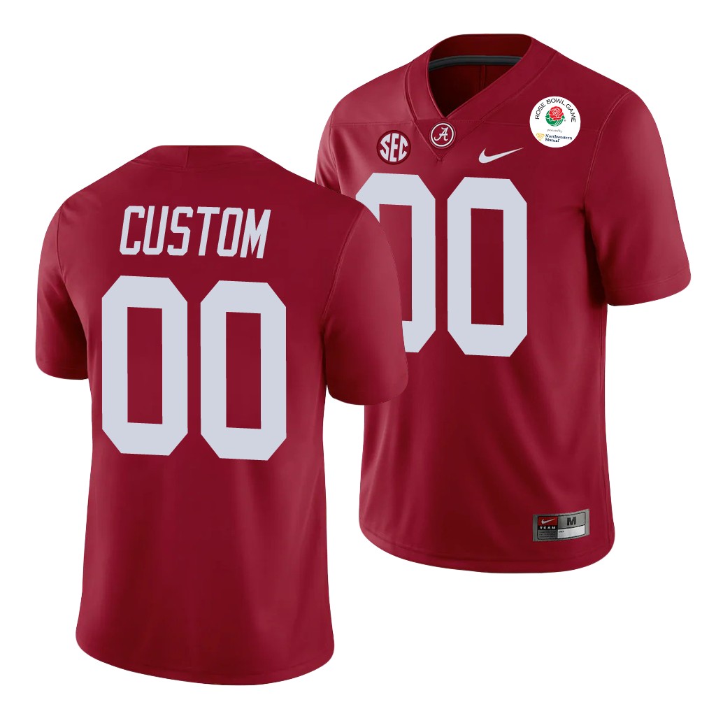 Alabama Crimson Tide Custom 2021 Rose Bowl Crimson College Jersey