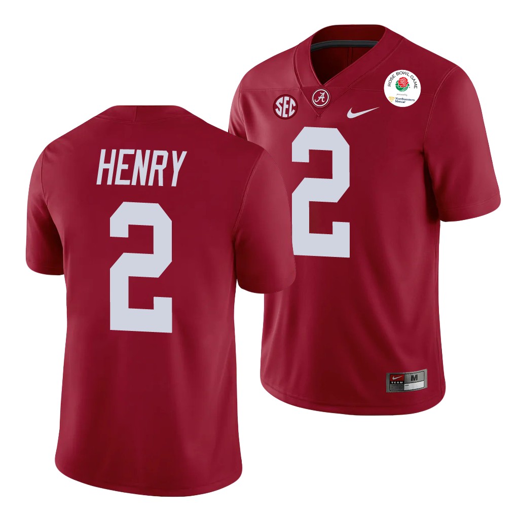 Alabama Crimson Tide Derrick Henry 2021 Rose Bowl Crimson College Jersey
