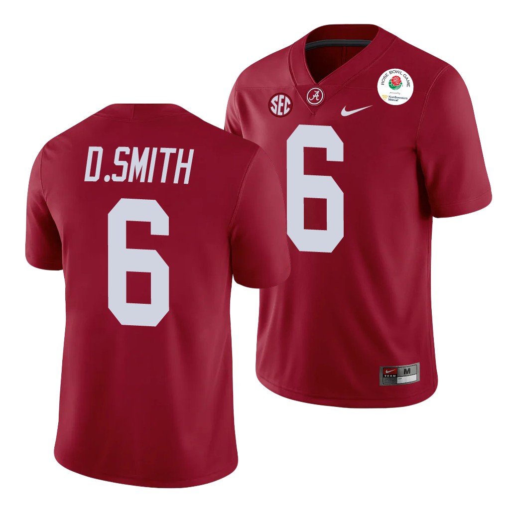 Alabama Crimson Tide DeVonta Smith 2021 Rose Bowl Crimson College Jersey