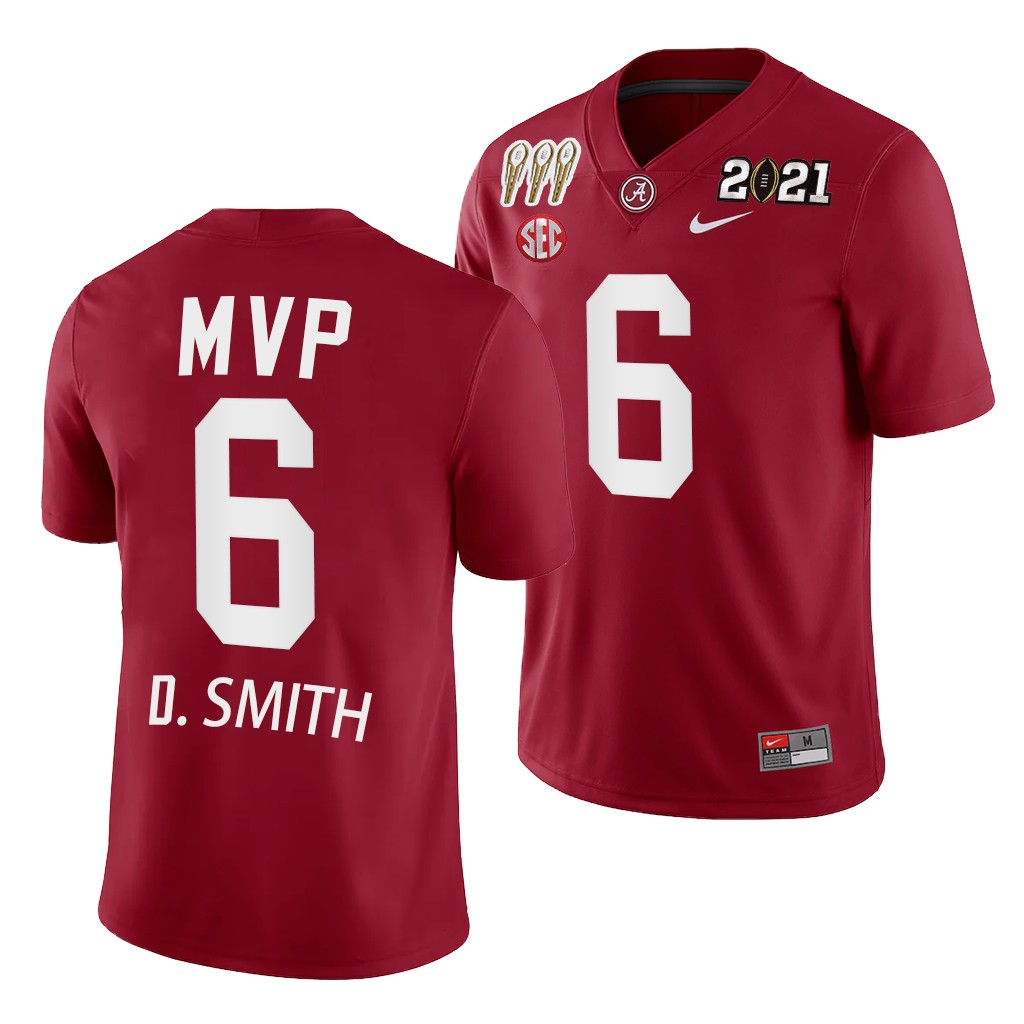 Alabama Crimson Tide DeVonta Smith 2021 Rose Bowl Offensive MVP Jersey Crimson Special Commemorate