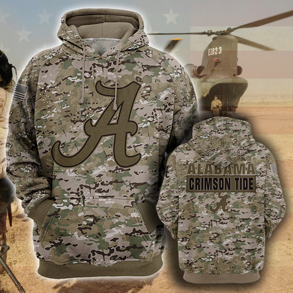 Alabama Crimson Tide Hoodie Camo Style