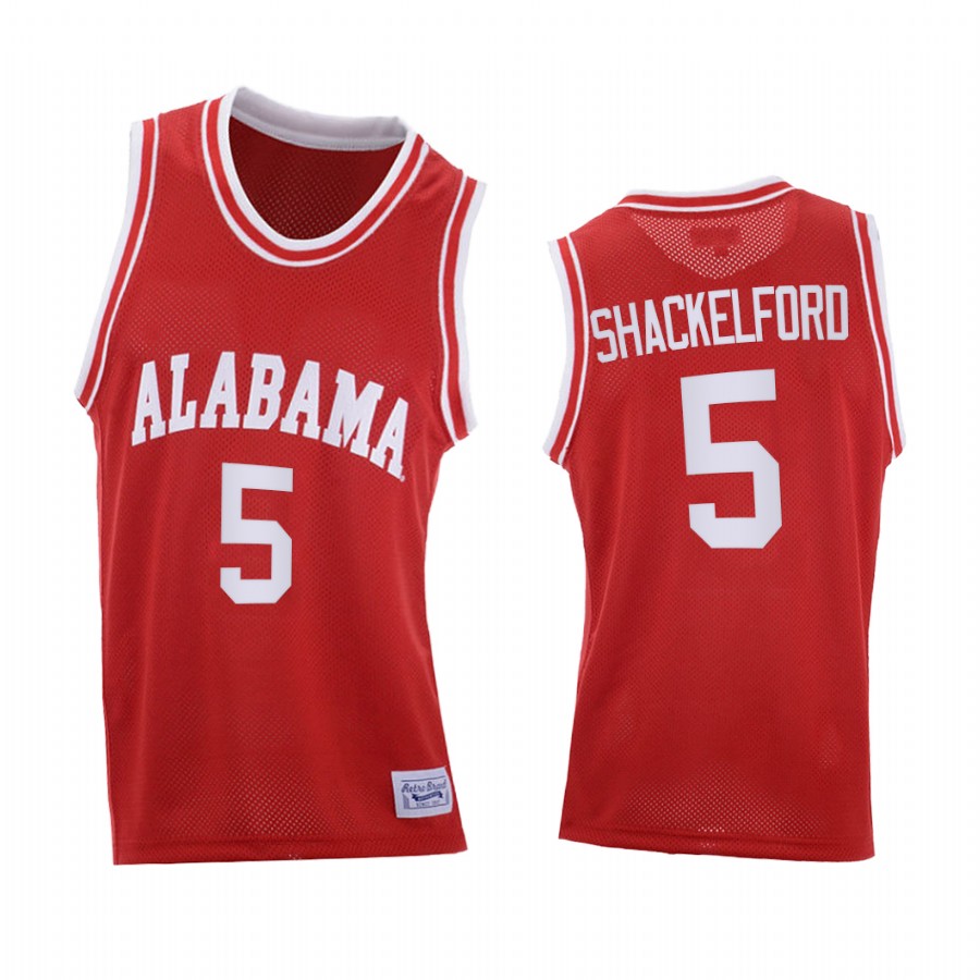 Alabama Crimson Tide Jaden Shackelford Red 2021 Throwback College Jersey