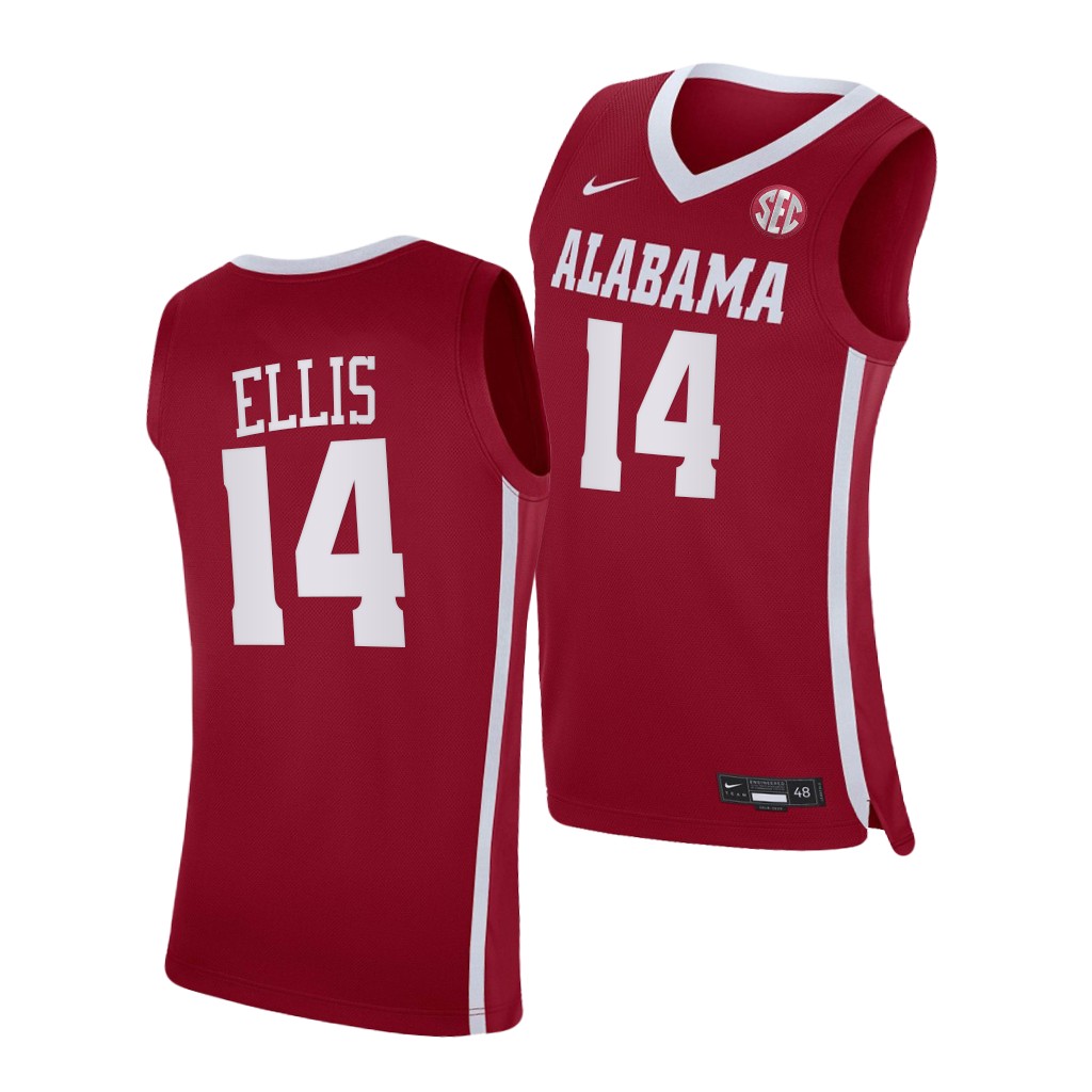 Alabama Crimson Tide Keon Ellis #14 Red Jersey 2021-22 College Shirt