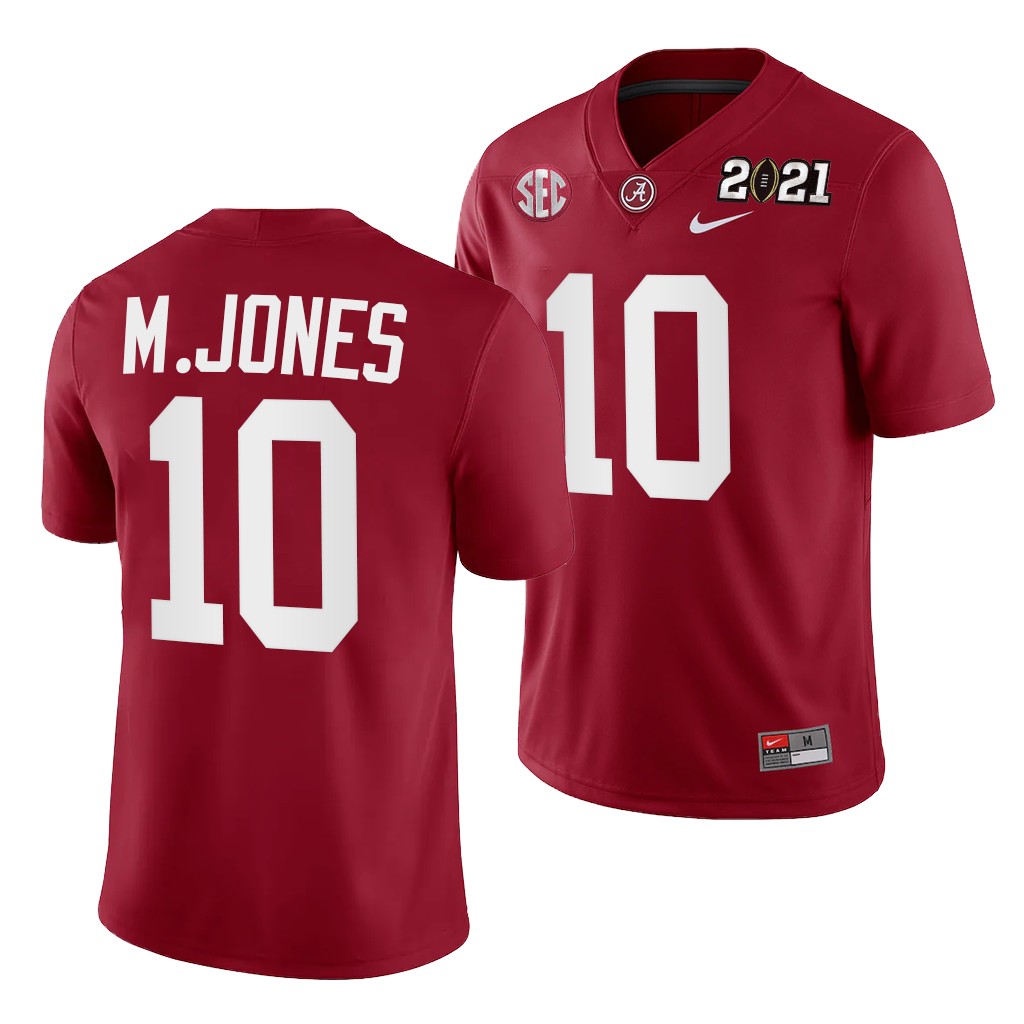 Alabama Crimson Tide Mac Jones 2021 Rose Bowl Champions Jersey Crimson College Playoff Home
