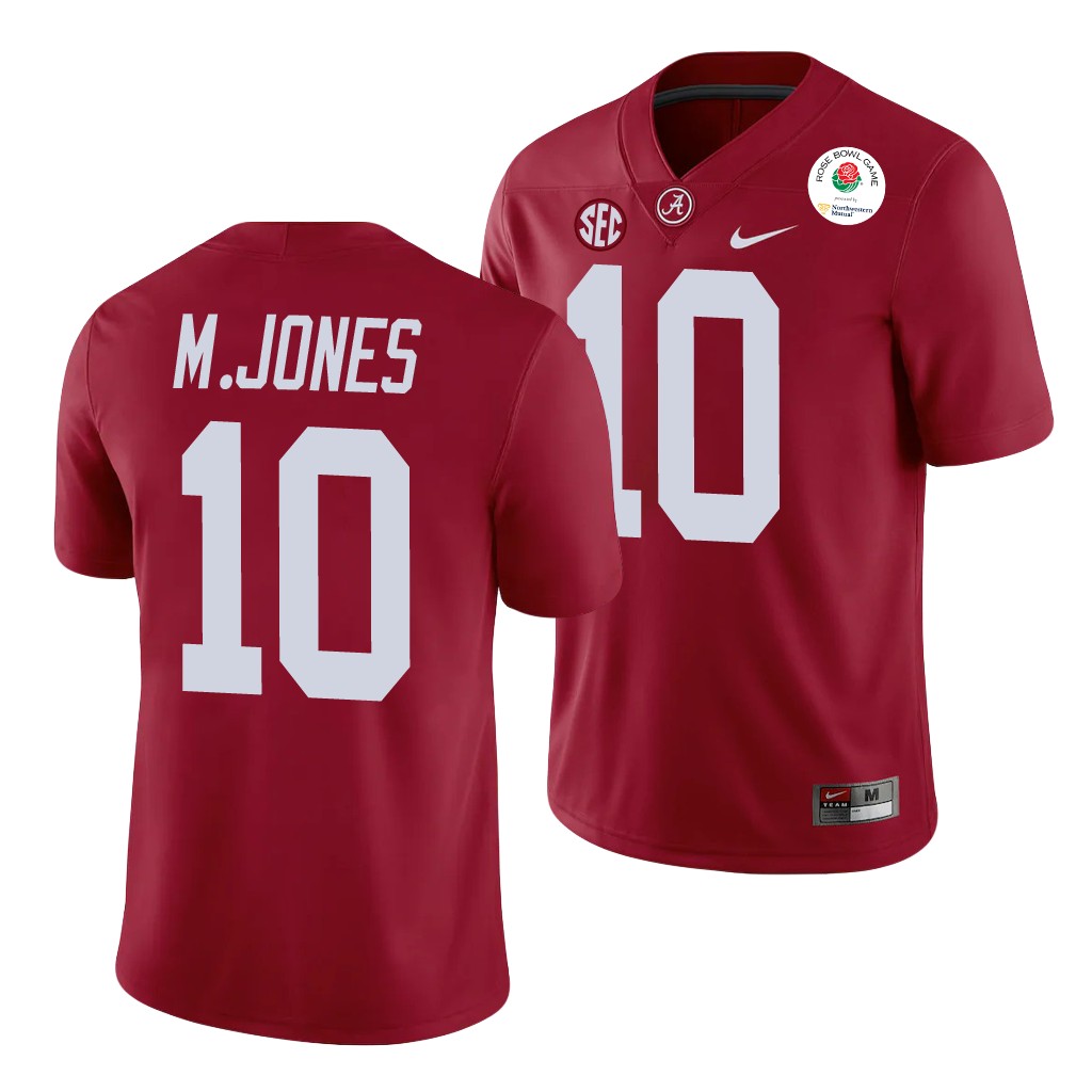 Alabama Crimson Tide Mac Jones 2021 Rose Bowl Crimson College Jersey