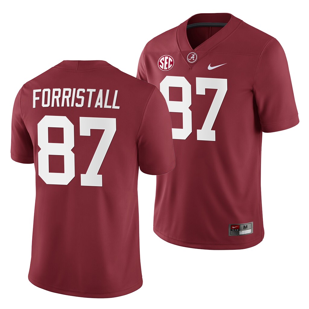 Alabama Crimson Tide Miller Forristall Crimson 2019 Home Game Jersey NCAA