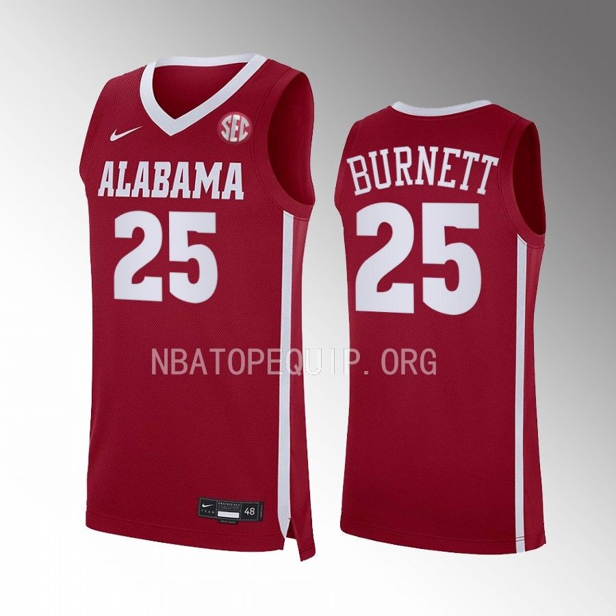 Alabama Crimson Tide Nimari Burnett Men's College Crimson #25 Jersey