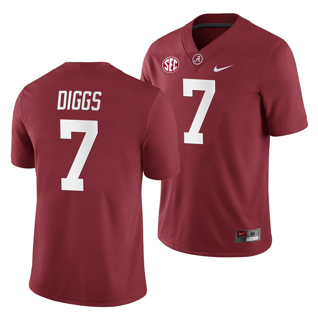 Alabama Crimson Tide Trevon Diggs Crimson 2019 Home Game Jersey NCAA