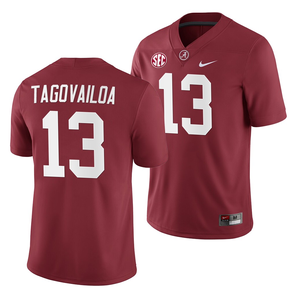 Alabama Crimson Tide Tua Tagovailoa Crimson 2019 Home Game Jersey NCAA