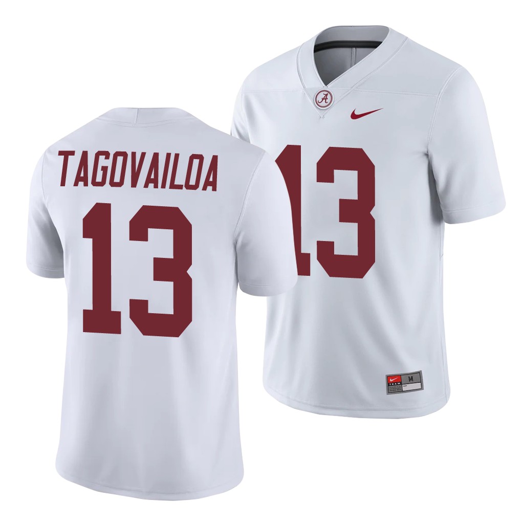 Alabama Crimson Tide Tua Tagovailoa White College Men's Game Jersey