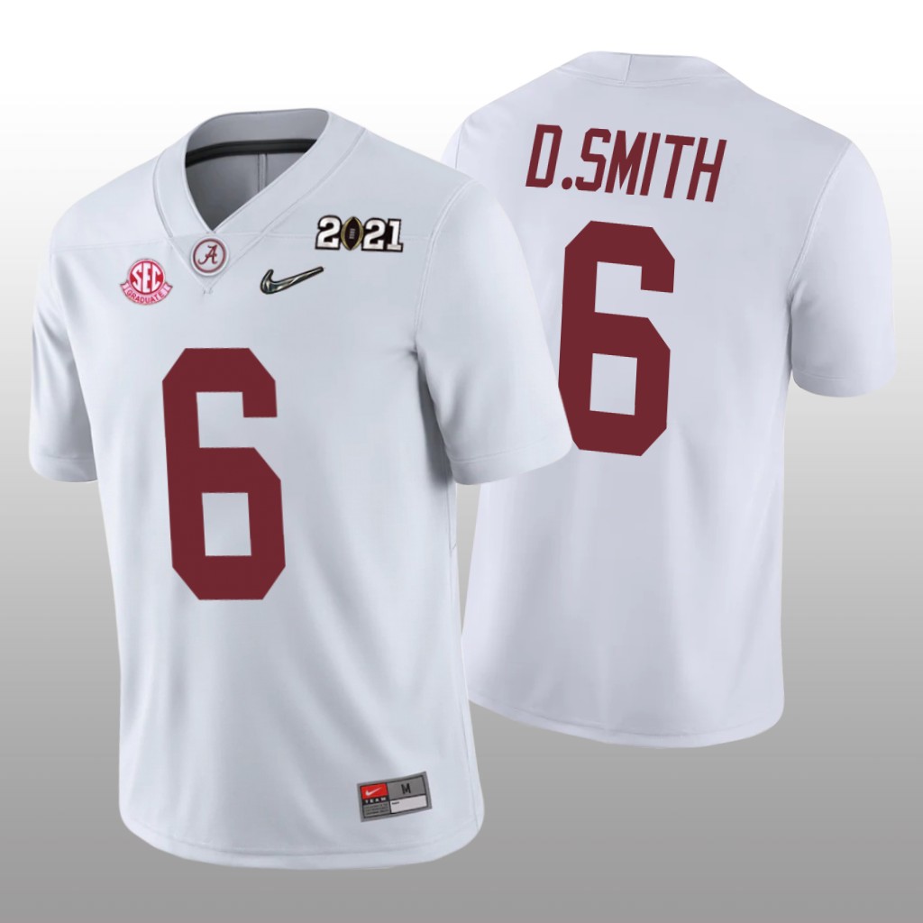 Alabama Crimson Tide White 2021 National Champions DeVonta Smith Jersey