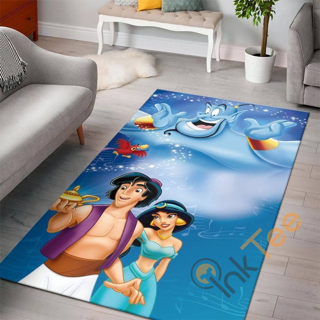 Aladdin Disney Movies Coloring World I Love You To Mickey Lover Rectangle Rug