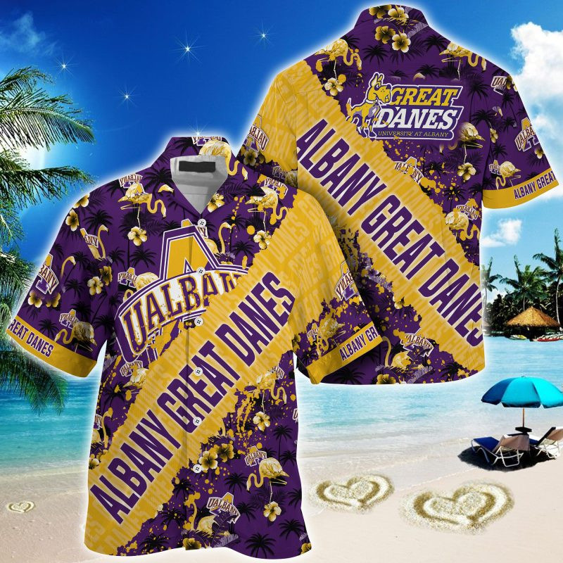 Albany Great Danes NCAA Trending Summer – Hawaii Shirt For This Season – Gift For Sport Lovers With Tropical Patterns